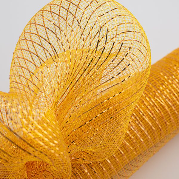 21  Poly Mesh Roll: Metallic Sunflower Yellow Online