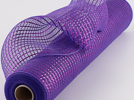 21  Poly Deco Mesh: Wide Foil Metallic Purple on Sale