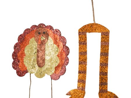 Glittered Turkey Top & Legs Wreath Accent For Discount