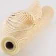 21  Poly Deco Mesh: Wide Foil Metallic Gold With Cream on Sale