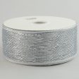 2.5  Poly Deco Mesh Ribbon: Metallic Silver Online now