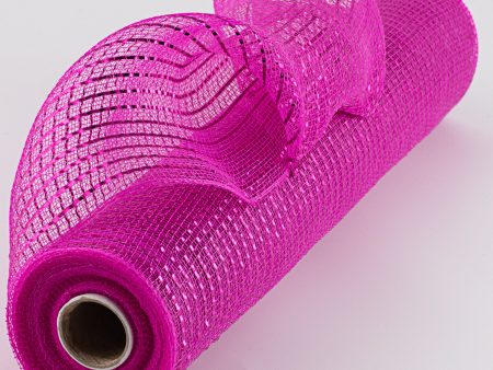 21  Poly Deco Mesh: Wide Foil Metallic Hot Pink Supply