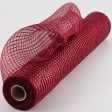 21  Poly Deco Mesh: Wide Foil Metallic Red With Burgundy Discount