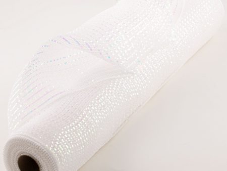 21  Poly Deco Mesh: Wide Foil Iridescent White Online