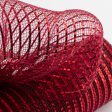 10  Poly Deco Mesh: Wide Foil Metallic Red With Burgundy Hot on Sale