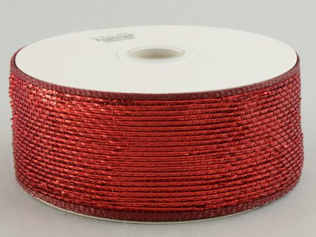 2.5  Poly Deco Mesh Ribbon: Metallic Burgundy Online