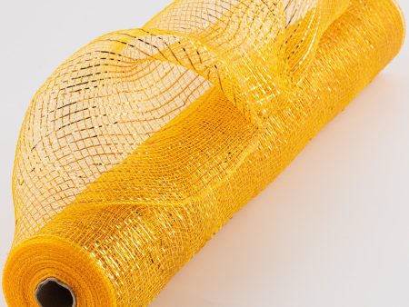 21  Poly Mesh Roll: Metallic Sunflower Yellow Online