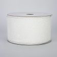 2.5  Glitter On Fabric Ribbon: White (10 Yards) For Discount