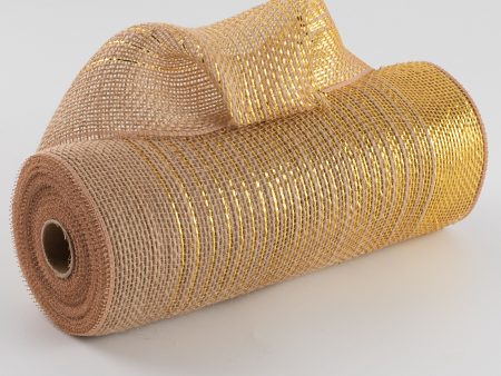 10  Jute Poly Mesh: Gold Foil Ombré Fashion