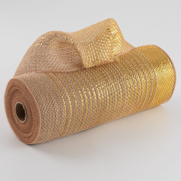 10  Jute Poly Mesh: Gold Foil Ombré Fashion