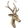 10  Deer Head Ornament: Wood Grain Online Hot Sale