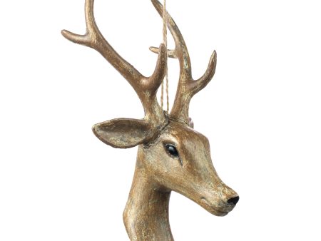 10  Deer Head Ornament: Wood Grain Online Hot Sale