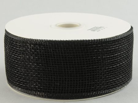 2.5  Poly Deco Mesh Ribbon: Black Hot on Sale