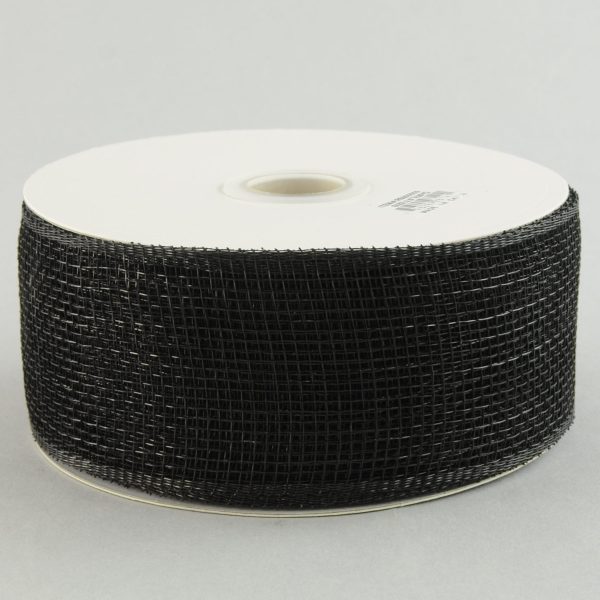 2.5  Poly Deco Mesh Ribbon: Black Hot on Sale