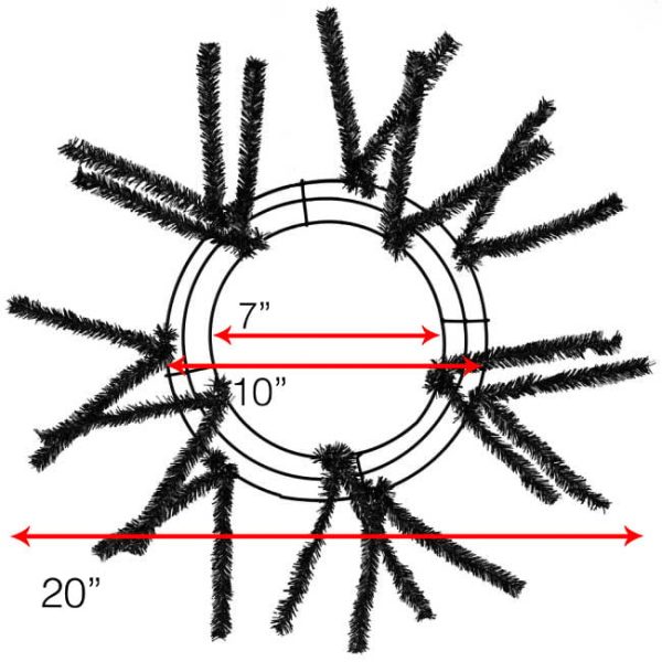 10-20  Tinsel Work Wreath Form: Black For Sale