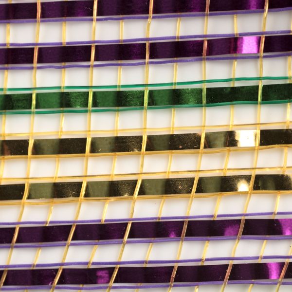 10  Poly Deco Mesh: Deluxe Wide Mardi Gras Stripe Fashion