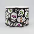 2.5  Crazy Halloween Skull Ribbon (10 Yards) Online Sale