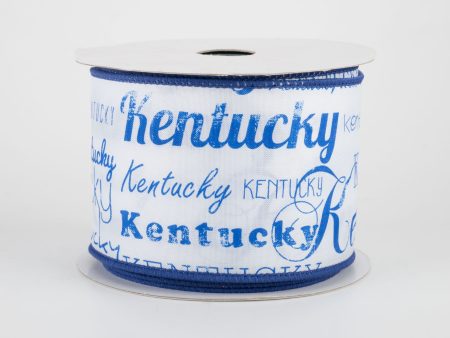 2.5  White Satin Kentucky Print Ribbon (10 Yards) Sale