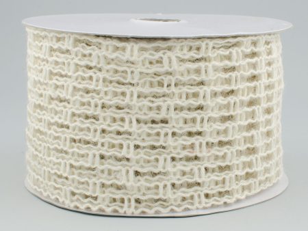 2.5  Jute Mesh Ribbon: Cream (10 Yards) Online Hot Sale