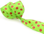 2.5  Lime Green & Fuchsia Polka Dot Ribbon on Sale