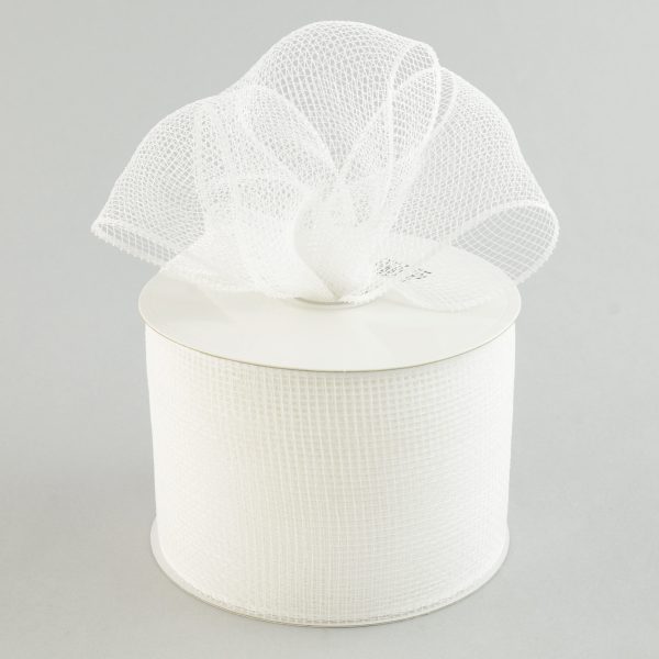 4  Poly Deco Mesh Ribbon: White For Cheap