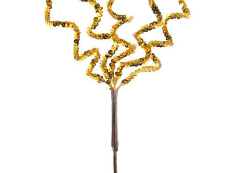 25  Sequin Curly Twig Spray: Gold on Sale