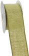 2.5  Wired Edge Burlap Ribbon: Light Green (10 Yards) Sale