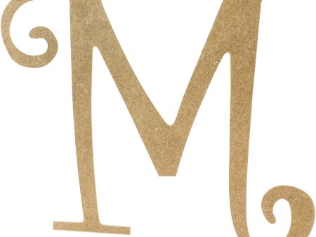 14  Decorative Wooden Curly Letter: M Online Sale