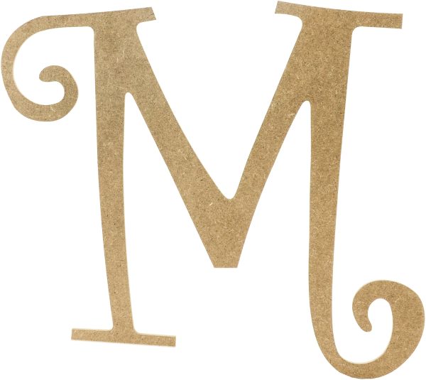 14  Decorative Wooden Curly Letter: M Online Sale