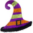 10  Witch Hat Decoration: Purple, Orange & Lime Green Cheap