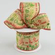 2.5  Faux Burlap Christmas Songs Ribbon: Red & Green (10 Yards) Discount