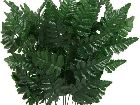 16  Silk Leather Leaf Fern Stems (12) on Sale