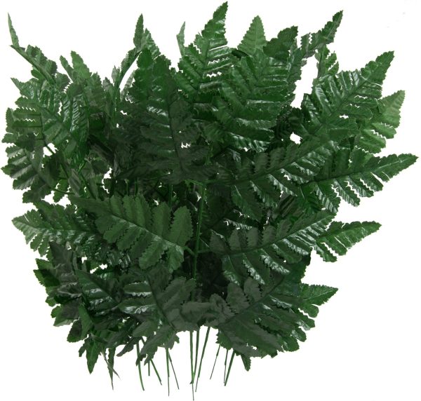 16  Silk Leather Leaf Fern Stems (12) on Sale