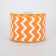 2.5  Canvas Chevron Ribbon: Orange & White (10 Yards) Online Sale