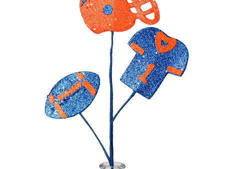 24  Glitter Helmet, Jersey, Football Pick: Blue & Orange Online Sale