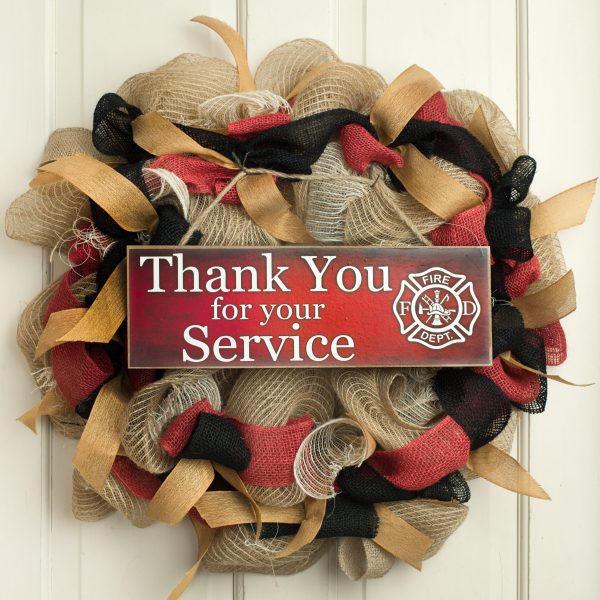 15  Wooden Sign: Firefighter Thank You For Discount