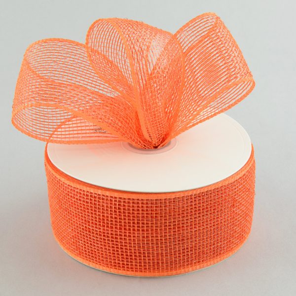 2.5  Poly Deco Mesh Ribbon: Metallic Orange Online Hot Sale