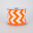 2.5  Satin Chevron Ribbon: Orange & White (10 Yards) Supply