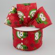 2.5  Canvas Santa Owl Ribbon: Red (10 Yards) Online Hot Sale