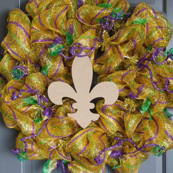 10  Wooden Fleur De Lis Decoration: Natural Hot on Sale