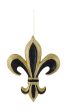 10  Metallic Glitter Fleur De Lis Ornament: Black & Gold Online