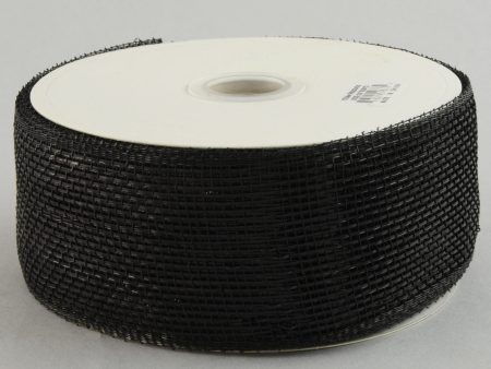 2.5  Poly Deco Mesh Ribbon: Metallic Black Online now