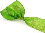 2.5  Lime Green Fuzzy Glitter Ribbon (10 Yards) Discount