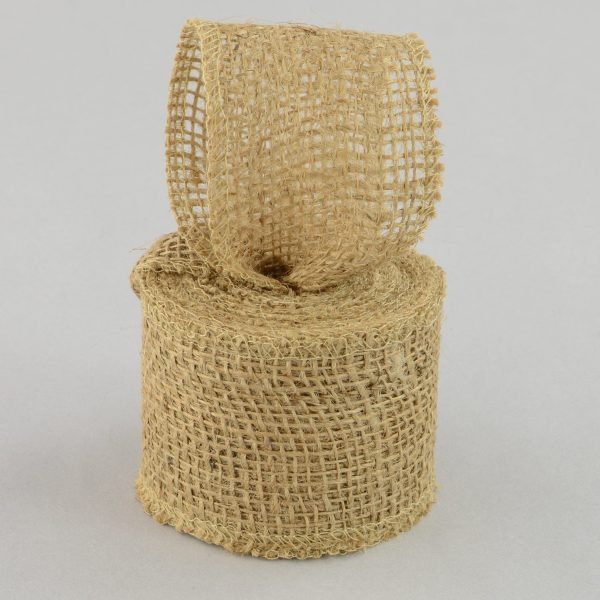 2.5  Burlap Ribbon: Natural (10 Yards) Online