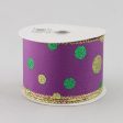 2.5  Glitter Dots Ribbon: Mardi Gras (10 Yards) Discount