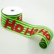 2.5  Emerald & Lime Striped Satin Ribbon: Red Glitter Ho Ho Ho (10 Yards) For Discount