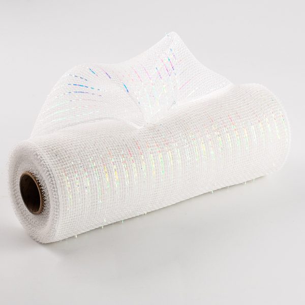 10  Poly Deco Mesh: Iridescent White Supply