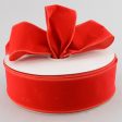 2.5  Red Velvet Wired Ribbon (50 Yards) Cheap