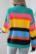 Yellow Colorblock Mixed Textured Drop Shoulder Sweater Discount