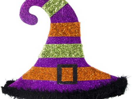 10  Witch Hat Decoration: Purple, Orange & Lime Green Cheap